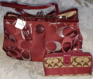 Cranberry/Red coach purse with wallet NWT